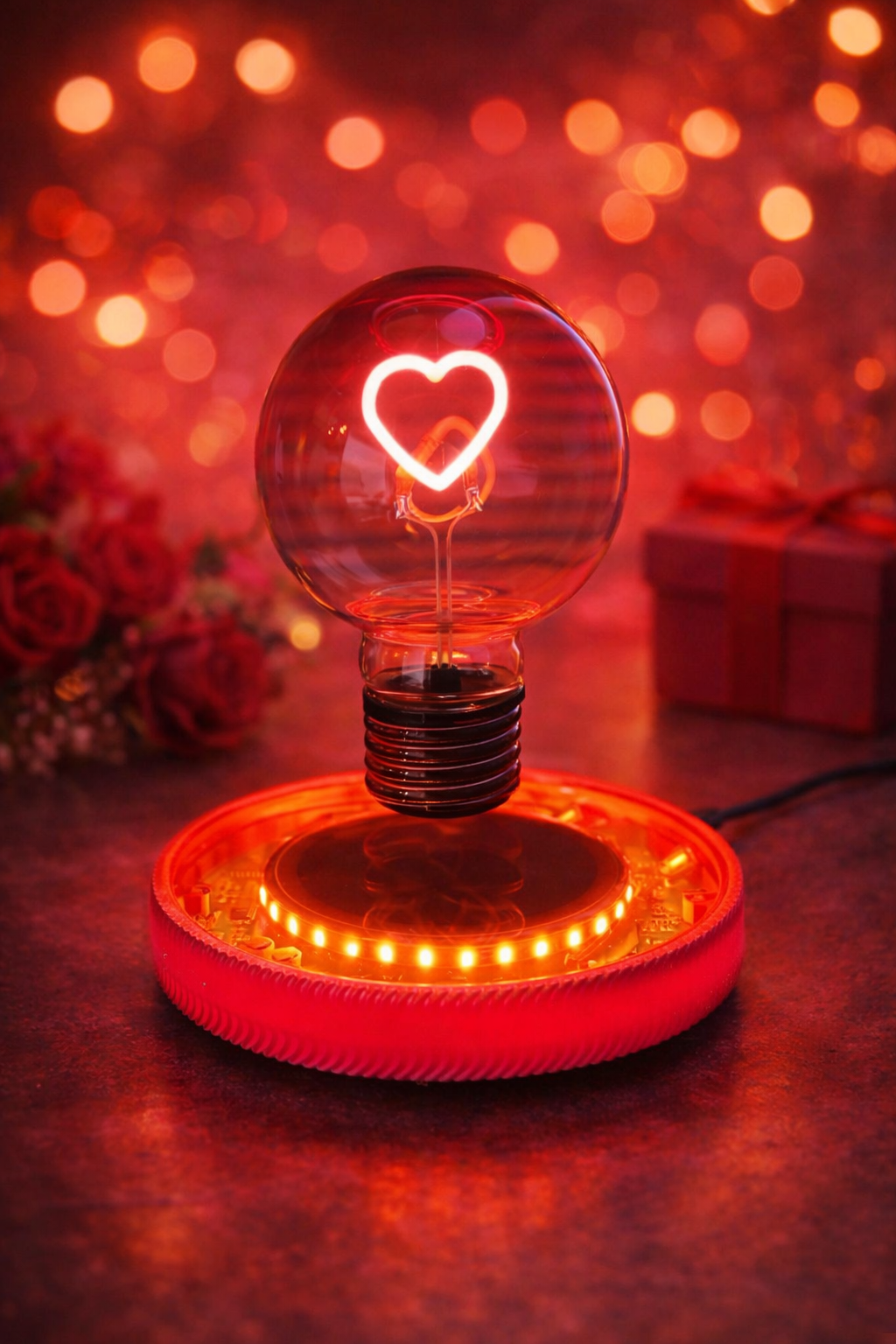 Magnetic Levitating Heart Light Bulb