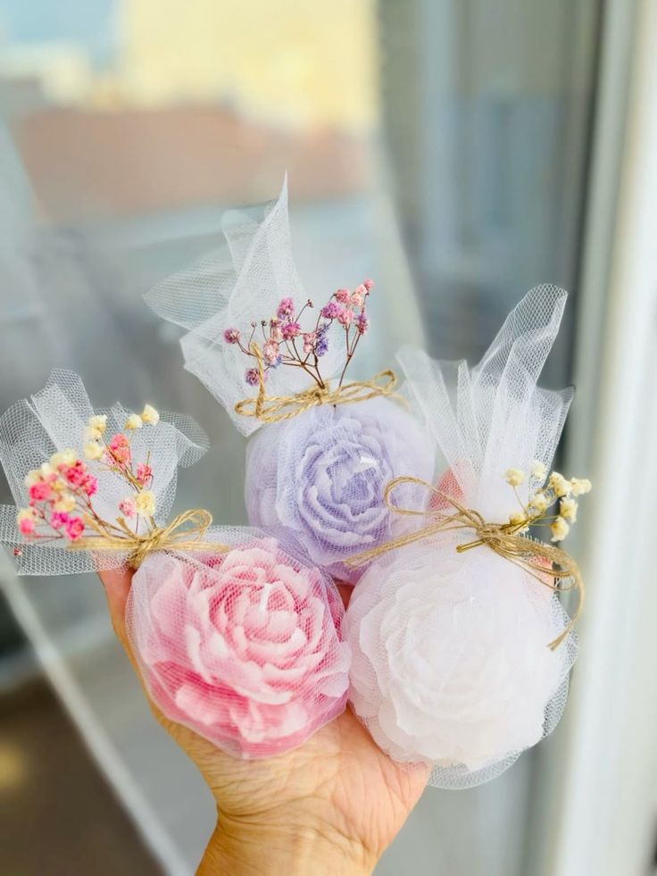 Daisy candle decorated with Tulle (20 PCs)